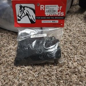 WEAVER LEATHER RUBBER BANDS FOR MANE AND TAIL BRAIDING BLACK 500PC